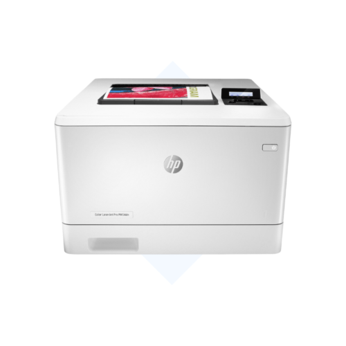 Impresora HP LaserJet Pro a color M454dn. Esta impresora está diseñada para funcionar solo con cartuchos que dispongan de un chip de HP nuevo o reutilizado.
