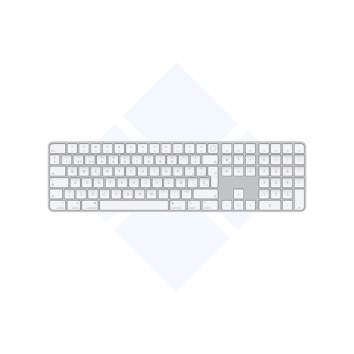 El Magic Keyboard con Touch ID y teclado numérico te permite escribir con total precisión y comodidad. Tiene un diseño ampliado, con controles de navegación para recorrer los documentos fácilmente y teclas de flecha de tamaño estándar que son una gozada para tus partidas.
